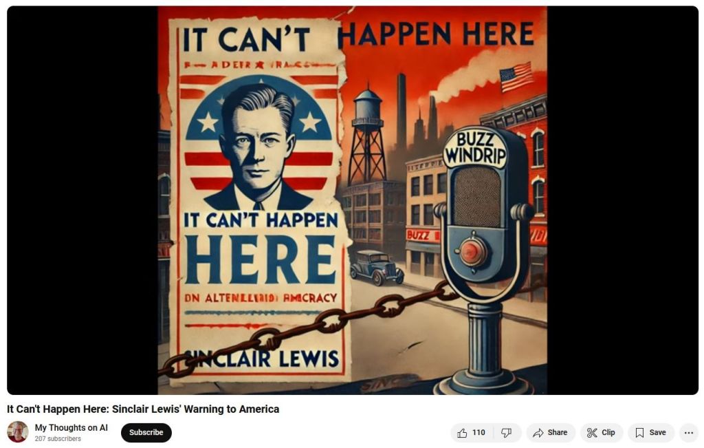 Cover of Sinclair Lewis novel <i>It Can't Happen Here</i>