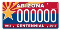 Arizona Centennial license plate