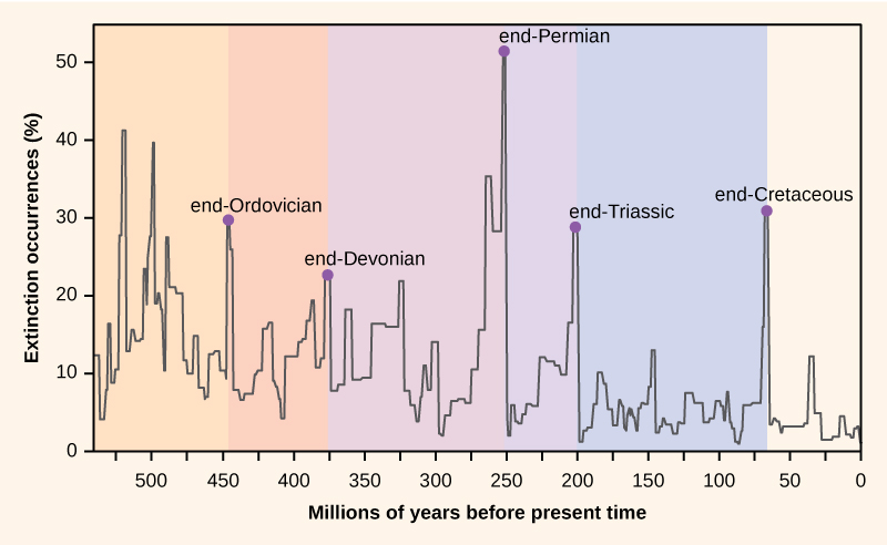 Plot of extinctions